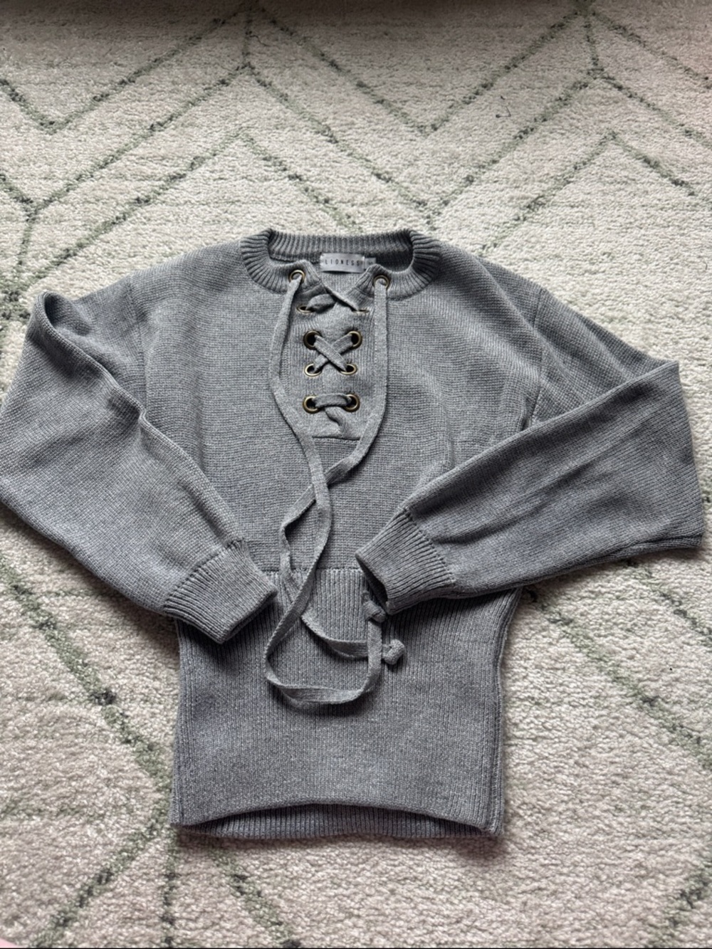 Lioness - Sicily lace up sweater / Dusk in size small